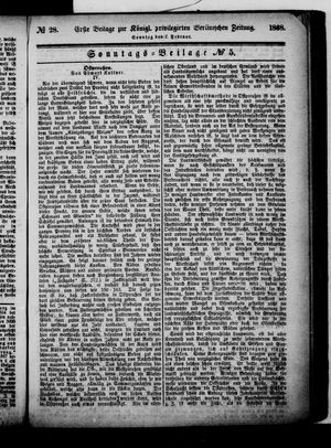 Königlich privilegirte Berlinische Zeitung von Staats- und gelehrten Sachen on Feb 2, 1868