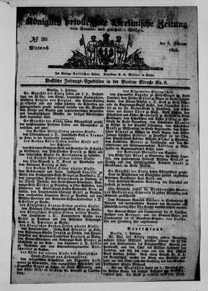 Königlich privilegirte Berlinische Zeitung von Staats- und gelehrten Sachen on Feb 5, 1868