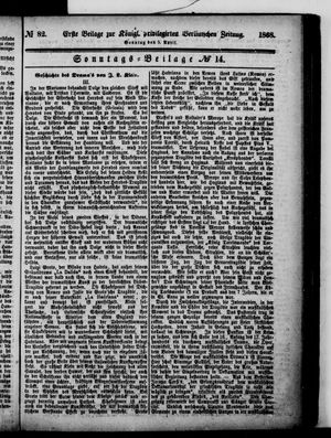 Königlich privilegirte Berlinische Zeitung von Staats- und gelehrten Sachen vom 05.04.1868