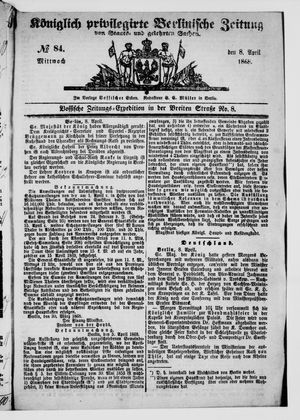 Königlich privilegirte Berlinische Zeitung von Staats- und gelehrten Sachen vom 08.04.1868