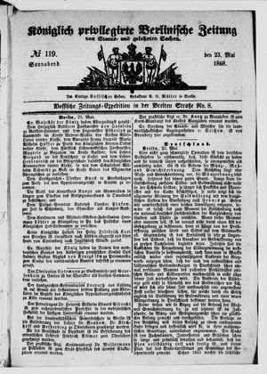 Königlich privilegirte Berlinische Zeitung von Staats- und gelehrten Sachen on May 23, 1868