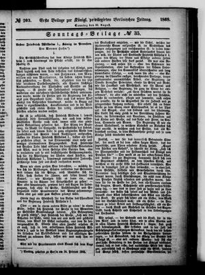 Königlich privilegirte Berlinische Zeitung von Staats- und gelehrten Sachen vom 30.08.1868