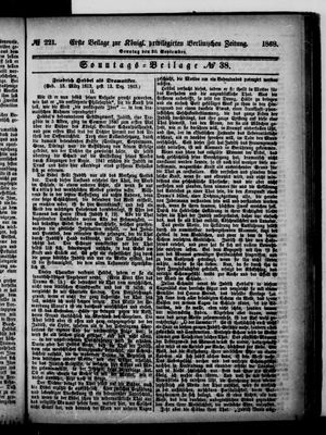 Königlich privilegirte Berlinische Zeitung von Staats- und gelehrten Sachen vom 20.09.1868