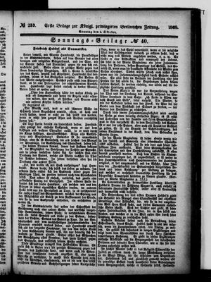 Königlich privilegirte Berlinische Zeitung von Staats- und gelehrten Sachen vom 04.10.1868