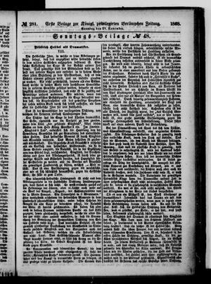 Königlich privilegirte Berlinische Zeitung von Staats- und gelehrten Sachen vom 29.11.1868