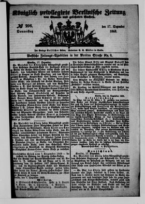 Königlich privilegirte Berlinische Zeitung von Staats- und gelehrten Sachen on Dec 17, 1868