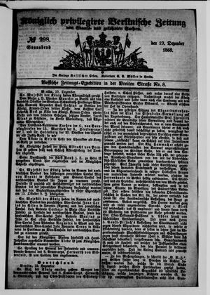 Königlich privilegirte Berlinische Zeitung von Staats- und gelehrten Sachen on Dec 19, 1868