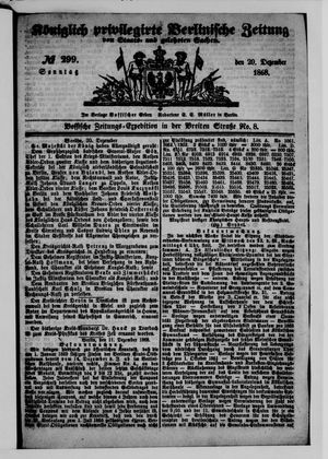 Königlich privilegirte Berlinische Zeitung von Staats- und gelehrten Sachen vom 20.12.1868