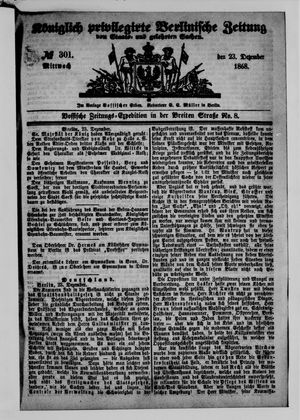 Königlich privilegirte Berlinische Zeitung von Staats- und gelehrten Sachen on Dec 23, 1868