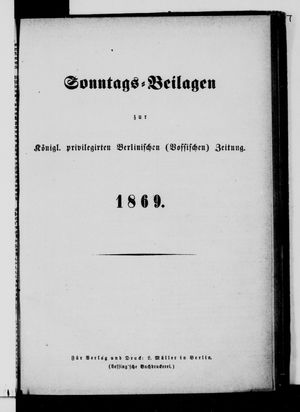 Königlich privilegirte Berlinische Zeitung von Staats- und gelehrten Sachen on Jan 1, 1869