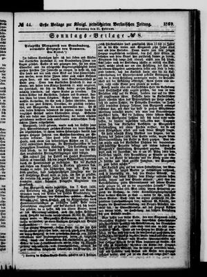 Königlich privilegirte Berlinische Zeitung von Staats- und gelehrten Sachen vom 21.02.1869