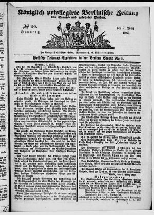 Königlich privilegirte Berlinische Zeitung von Staats- und gelehrten Sachen on Mar 7, 1869
