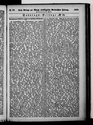 Königlich privilegirte Berlinische Zeitung von Staats- und gelehrten Sachen vom 18.04.1869