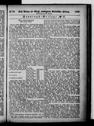 Königlich privilegirte Berlinische Zeitung von Staats- und gelehrten Sachen vom 25.04.1869