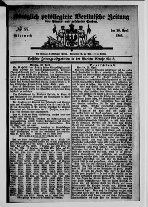 Königlich privilegirte Berlinische Zeitung von Staats- und gelehrten Sachen vom 28.04.1869