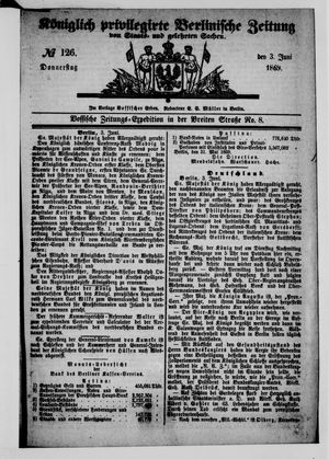 Königlich privilegirte Berlinische Zeitung von Staats- und gelehrten Sachen vom 03.06.1869