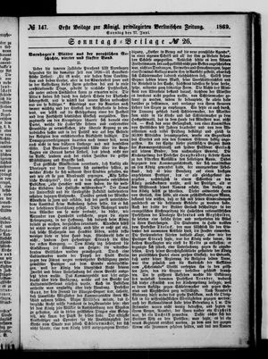 Königlich privilegirte Berlinische Zeitung von Staats- und gelehrten Sachen on Jun 27, 1869