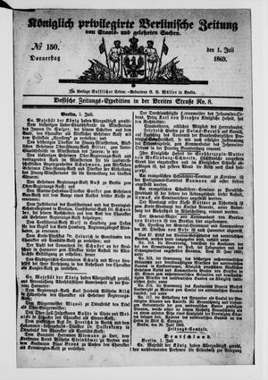 Königlich privilegirte Berlinische Zeitung von Staats- und gelehrten Sachen vom 01.07.1869