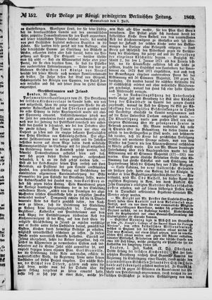 Königlich privilegirte Berlinische Zeitung von Staats- und gelehrten Sachen vom 03.07.1869