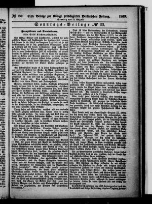 Königlich privilegirte Berlinische Zeitung von Staats- und gelehrten Sachen vom 15.08.1869