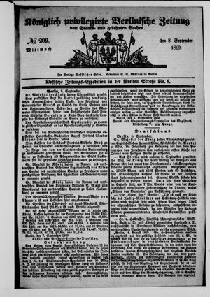 Königlich privilegirte Berlinische Zeitung von Staats- und gelehrten Sachen vom 08.09.1869