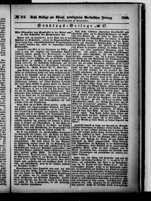 Königlich privilegirte Berlinische Zeitung von Staats- und gelehrten Sachen vom 12.09.1869