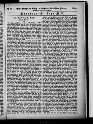 Königlich privilegirte Berlinische Zeitung von Staats- und gelehrten Sachen vom 14.11.1869