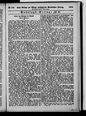 Königlich privilegirte Berlinische Zeitung von Staats- und gelehrten Sachen vom 21.11.1869