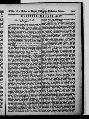 Königlich privilegirte Berlinische Zeitung von Staats- und gelehrten Sachen vom 12.12.1869