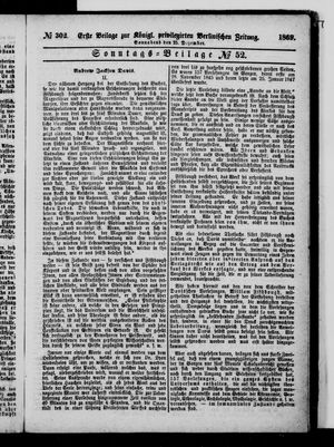 Königlich privilegirte Berlinische Zeitung von Staats- und gelehrten Sachen vom 26.12.1869