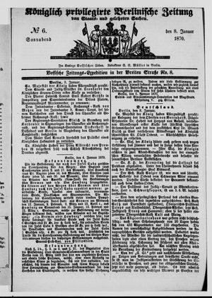 Königlich privilegirte Berlinische Zeitung von Staats- und gelehrten Sachen vom 08.01.1870