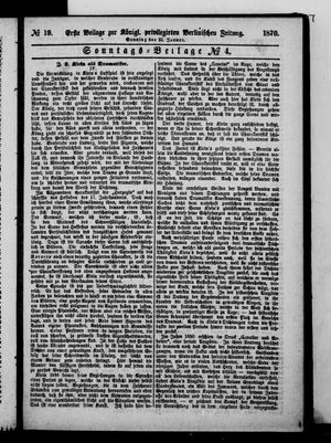 Königlich privilegirte Berlinische Zeitung von Staats- und gelehrten Sachen vom 23.01.1870