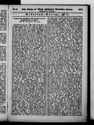 Königlich privilegirte Berlinische Zeitung von Staats- und gelehrten Sachen vom 13.03.1870
