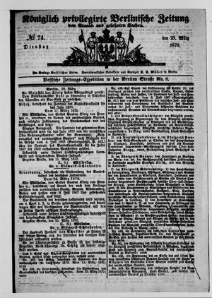 Königlich privilegirte Berlinische Zeitung von Staats- und gelehrten Sachen on Mar 29, 1870