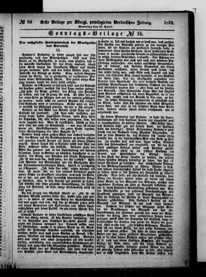 Königlich privilegirte Berlinische Zeitung von Staats- und gelehrten Sachen on Apr 10, 1870