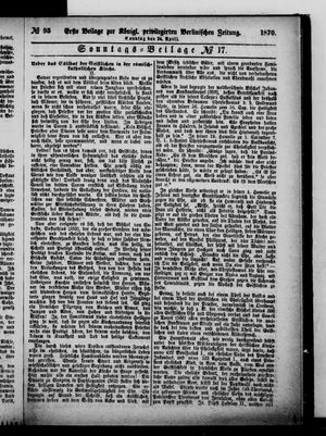 Königlich privilegirte Berlinische Zeitung von Staats- und gelehrten Sachen vom 24.04.1870