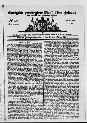 Königlich privilegirte Berlinische Zeitung von Staats- und gelehrten Sachen on May 28, 1870