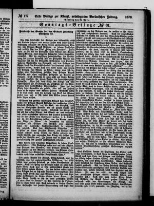 Königlich privilegirte Berlinische Zeitung von Staats- und gelehrten Sachen vom 31.07.1870