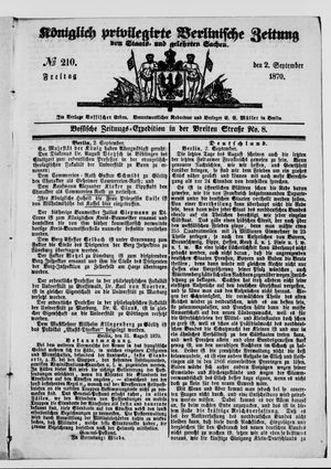 Königlich privilegirte Berlinische Zeitung von Staats- und gelehrten Sachen vom 02.09.1870