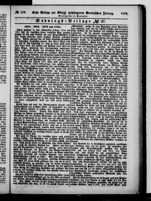 Königlich privilegirte Berlinische Zeitung von Staats- und gelehrten Sachen vom 11.09.1870