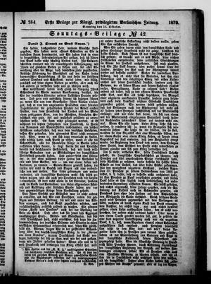 Königlich privilegirte Berlinische Zeitung von Staats- und gelehrten Sachen on Oct 16, 1870
