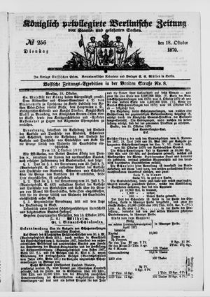 Königlich privilegirte Berlinische Zeitung von Staats- und gelehrten Sachen vom 18.10.1870