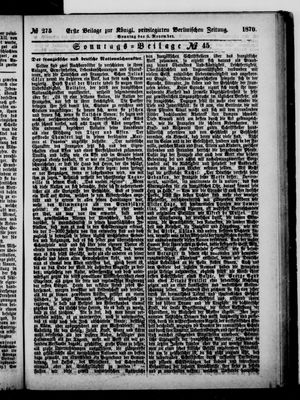 Königlich privilegirte Berlinische Zeitung von Staats- und gelehrten Sachen vom 06.11.1870
