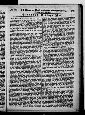 Königlich privilegirte Berlinische Zeitung von Staats- und gelehrten Sachen vom 13.11.1870