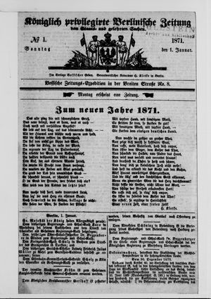 Königlich privilegirte Berlinische Zeitung von Staats- und gelehrten Sachen on Jan 1, 1871