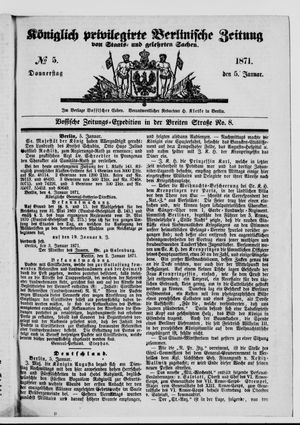 Königlich privilegirte Berlinische Zeitung von Staats- und gelehrten Sachen vom 05.01.1871