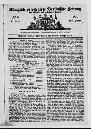 Königlich privilegirte Berlinische Zeitung von Staats- und gelehrten Sachen vom 06.01.1871