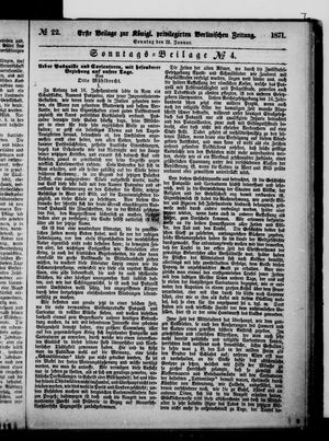 Königlich privilegirte Berlinische Zeitung von Staats- und gelehrten Sachen on Jan 22, 1871