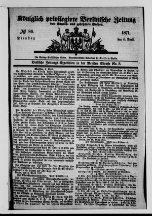 Königlich privilegirte Berlinische Zeitung von Staats- und gelehrten Sachen vom 04.04.1871