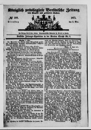Königlich privilegirte Berlinische Zeitung von Staats- und gelehrten Sachen vom 02.05.1871